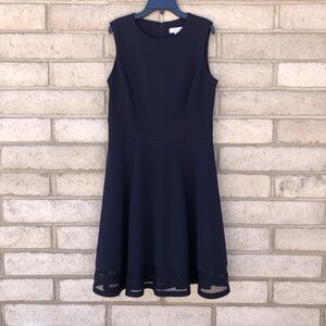 Calvin Klein Navy Sleeveless Fit & Flare Dress